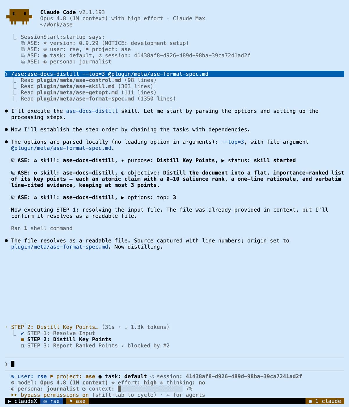 Demo: Distill a document down to its ranked key points